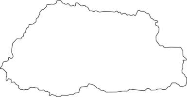 Map of Bhutan with Districts and Borders vector