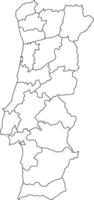 Map of Portugal with Regions and Borders vector