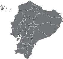 Map of Ecuador with Provinces and Borders vector