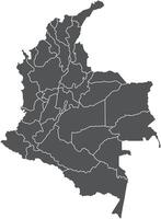 Map of Colombia with Departments and Borders vector