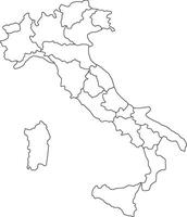 Map of Italy with Regions and Borders vector