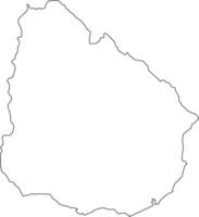 Printable Blank Map of Uruguay vector