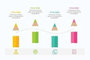 Pencil infographic design template for education and Business Concepts, Modern flat illustration for presentation vector