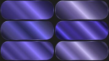 metallic gradient template set. blue metal gradient collection. illustration. vector