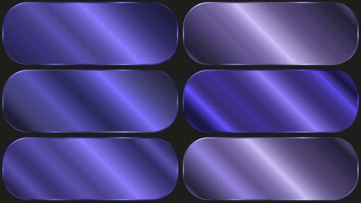 metallic gradient template set. blue metal gradient collection. illustration.