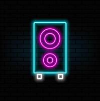 simple speaker icon. neon style.a icon can be used for websites, print templates, presentation templates, illustrations vector