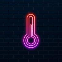 Temperature sensor. neon style. icon. vector