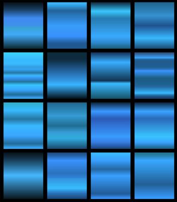 blue gradient backgrounds. Set of blue metallic textures. illustration