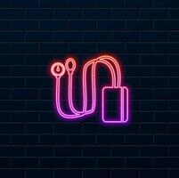 neon style.flat sphygmomanometer. neon style. can be used for web application digital product presentation. vector