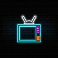 tv icon, SmartTV. neon style.Solid icon illustration. For website design, logo, app, template, UI, vector