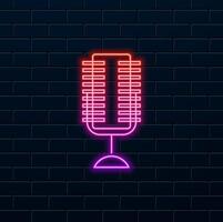 Microphone podcast icon.neon style,simple studio podcast icon illustration vector