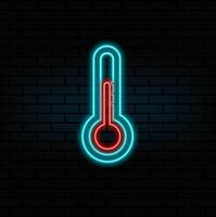 Temperature sensor. neon style. icon.Thermometer environment icon illustration vector