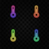 thermometer icon. doctor nature. neon style.Science temperature to measure hot vector