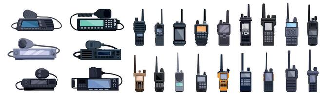 Various two-way radios and communication devices vector