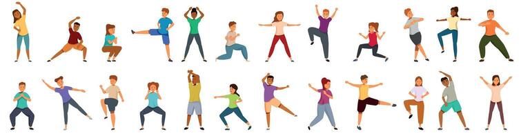 People dancing and exercising in various poses vector