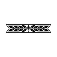 Elegant Black White Leaf Border Element Decorative vector