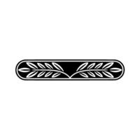 Elegant Black and White Laurel Wreath Ornament on White Background vector