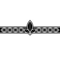 Minimalist Black and White Border with Leaf Motif vector