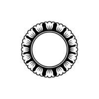 Elegant Black Floral Circle Frame on Gradient Background vector