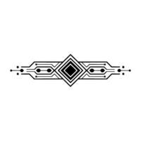 Geometric Tech Element Art Deco Lines Diamond Motif vector