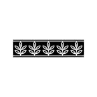 Elegant Leaf Border in Black and White, Minimalist Decorative Element vector