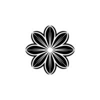 Minimalist Black and White Floral Motif on Neutral Background vector