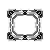 Futuristic Tech Frame, Digital Circuitry, Minimalist Style vector