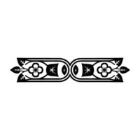 Elegant Black Floral Border on White Background, Minimalist - Symmetry vector