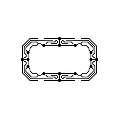 Minimalist Circuit Board Frame Illustration, Tech, Modern Style
