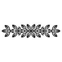 Elegant Black Floral Border Element on White Background 1 vector