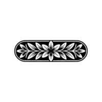 Floral Ornament Elegant Black White Element vector