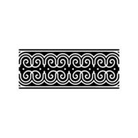 Intricate Black and White Swirl Border Element vector