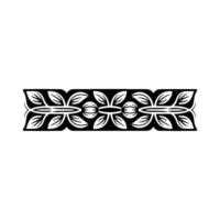 Elegant Floral Border, Black White Pattern vector