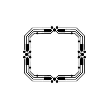 tecnología marco minimalista circuito tablero frontera en blanco antecedentes vector