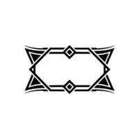 Geometric Frame, Art Deco Style, Minimalist Black and White vector
