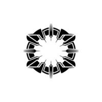 Abstract Geometric Mandala Black and White Circular vector