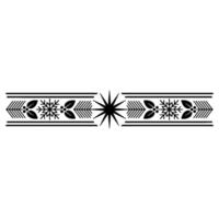 Festive Black and White Border with Star and Snowflakes vector