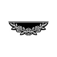 Elegant Black Rose Floral Border Element, Minimalist vector
