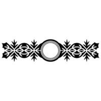 Ornate Black White Border with Center Circle vector