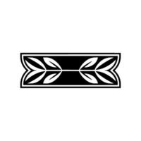 Geometric Leaf Motif Modern Black White, Element vector