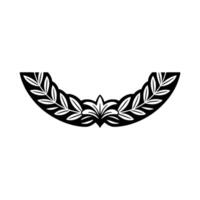 Elegant Black Laurel Wreath Element on Light Backdrop vector