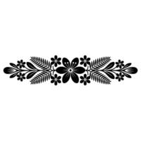 Elegant Floral Border Ornament in Black and White - Decorative vector
