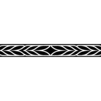 Black White Leaf Border on White Background vector