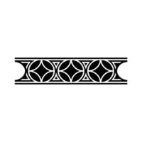 Geometric Border Minimalist Black White Ornament - Pattern vector