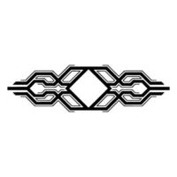 Geometric Tech Ornament Abstract Black Lines on White vector