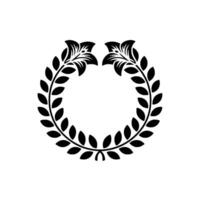 Elegant Black Floral Wreath on White Background - Ornament vector
