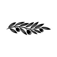 Minimalist Olive Branch on White Background vector