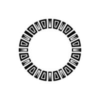 Geometric Black Circle Frame on White Background - Minimalist vector