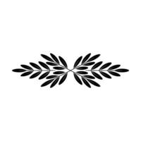 Elegant Black Leafy Decorative Element on White Background vector