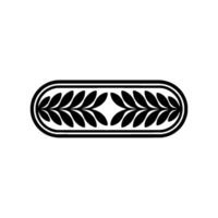 Minimalist Laurel Wreath Emblem in Black White vector